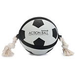 Beeztees Action voetbal met touw 22 cm