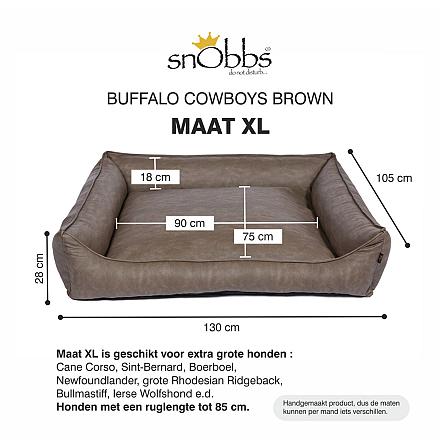 snObbs Orthopedische Hondenmand Buffalo Cowboys Brown