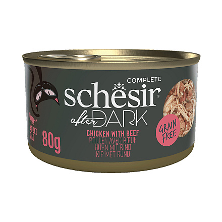 Schesir Kattenvoer After Dark Kip & Rund Bouillon 80 gr